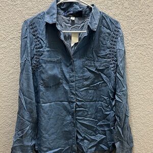 Blue Denim Button-Up Shirt